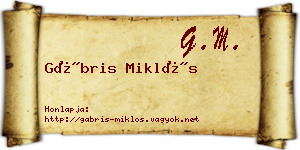Gábris Miklós névjegykártya